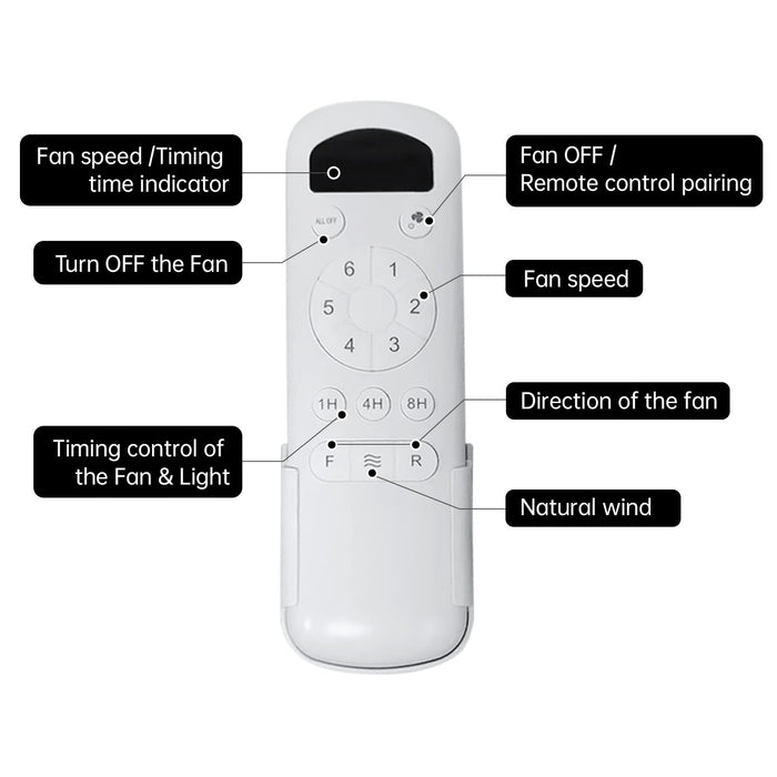 52" Ceiling Fan With Remote Control, Quiet Reversible DC Motor, For Indoor Outdoor Use - White