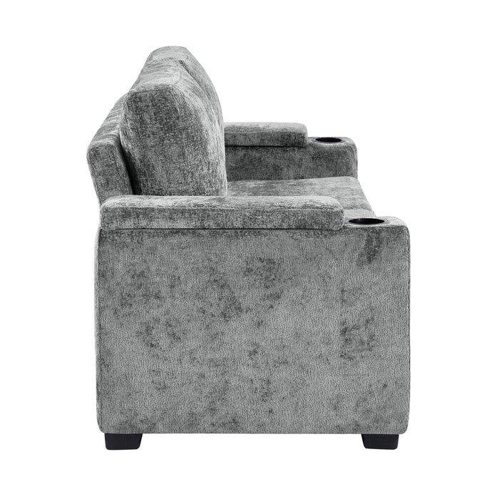 Pull Out Sofa Bed Loveseat With Twin Mattress, Cup Holders And Arm Storage
