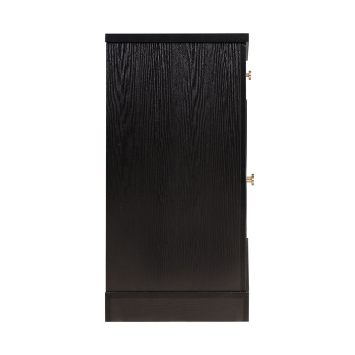 Sideboard Cabinet With 1 Drawer And 2 Arched Doors With Adjustable Shelves For Entryway - Black