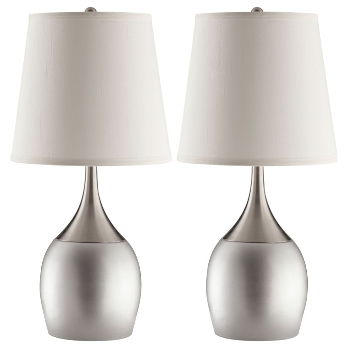 Droplet Empire - Shade Urn Table Lamp (Set of 2) - Silver