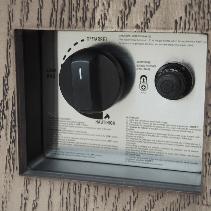 Wellington Square Iron Fire Pit With Wood Pattern Design And 50,000 Btu Output