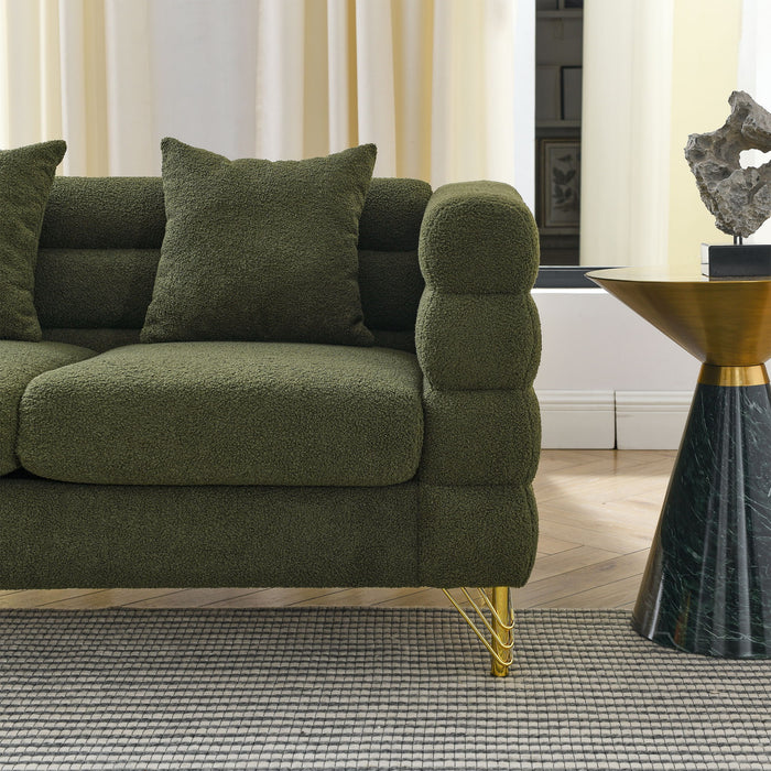 Oversized 2 Seater Sectional Sofa With Deep Seating And 2 Pillows