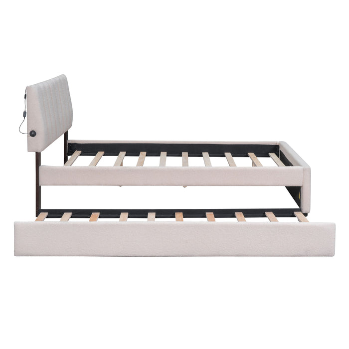 Upholstered Platform Bed With Trundle