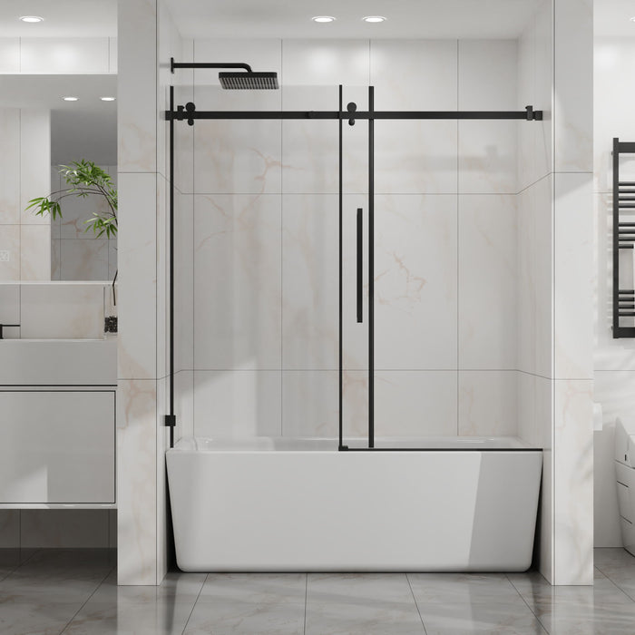 Frameless Tub Sliding Shower Door With Easy Clean Coating
