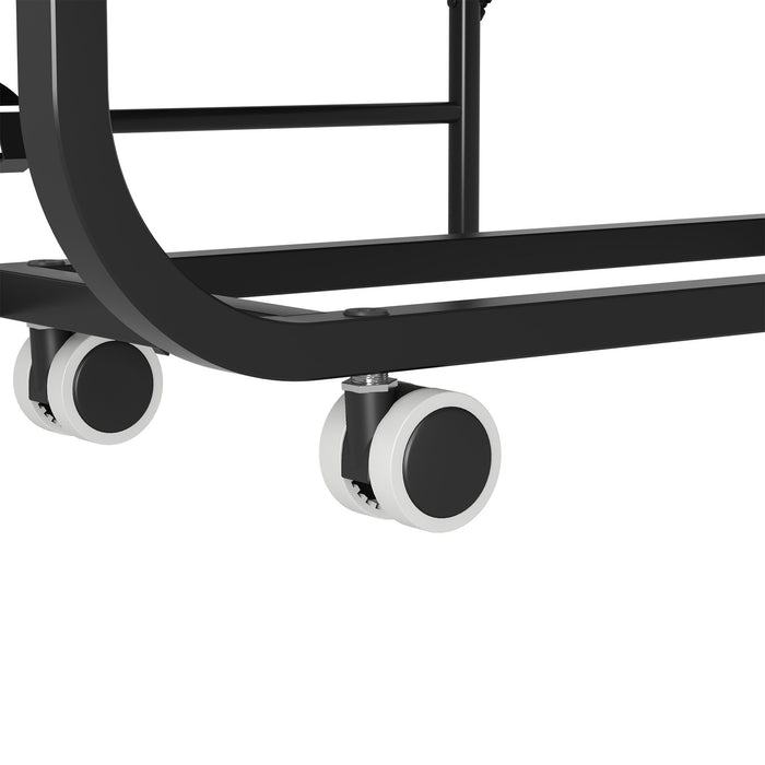 Twin Wide Folding Bed For Tall People, Extra Long & Wide Rollaway With Memory Foam, Heavy-Duty - Black