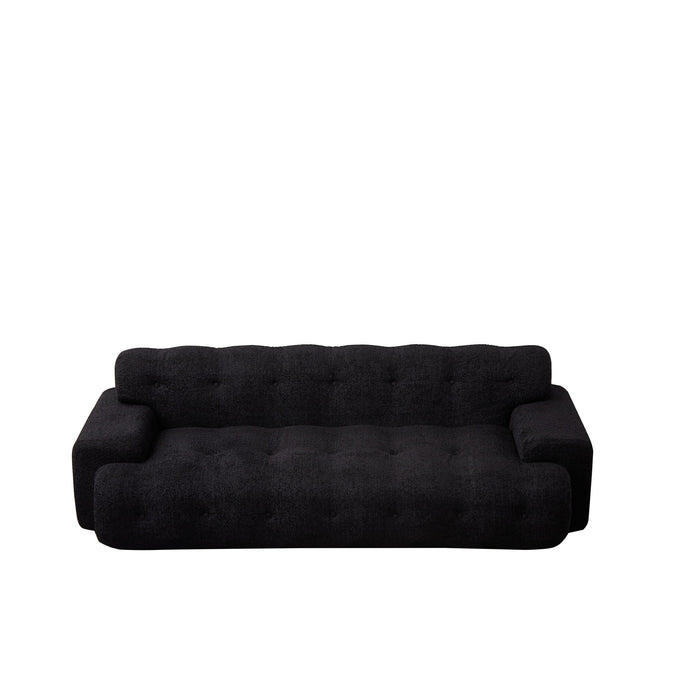 Cloud Series Minimalist Button Tufted Square Arm 3 Seater Sofa