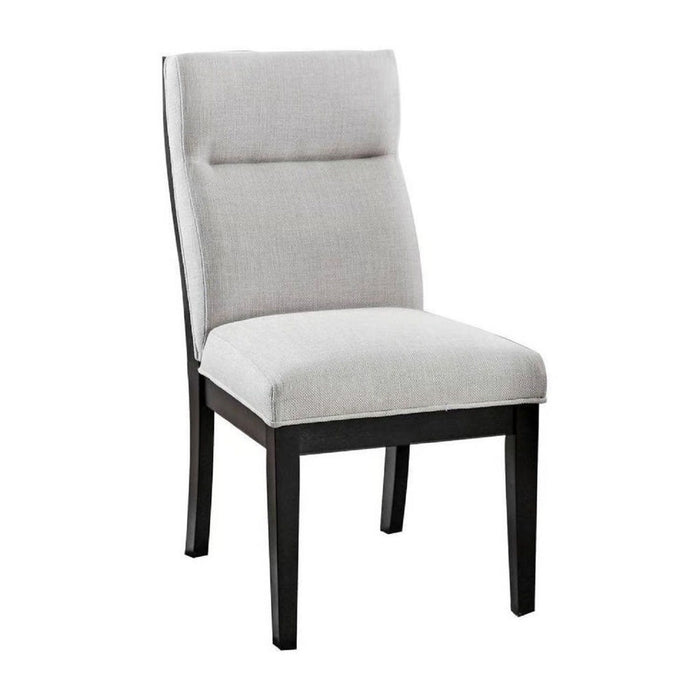 2 Tone Chairs With Tapered Legs (Set of 2) - Beige / Black / Black