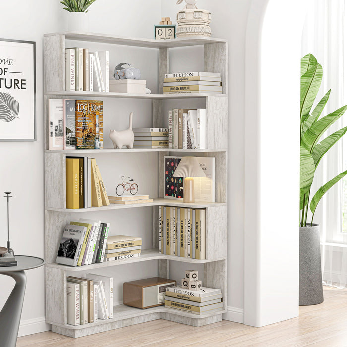 L-Shaped Corner Bookshelf