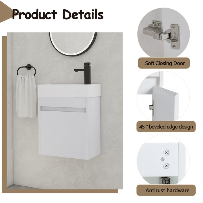 Sink Floating Bathroom Vanity With Soft Close Cabinet Door