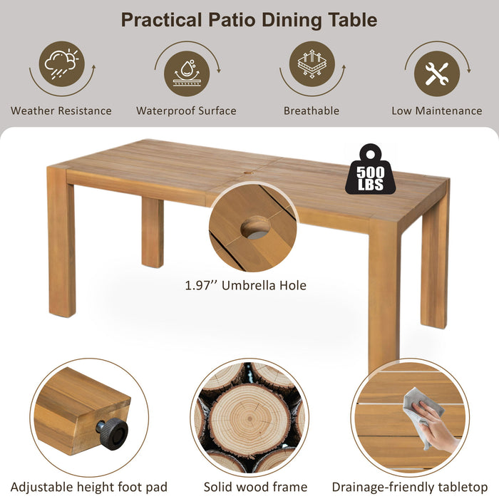 Rustic Patio Dining Set For 6 With Removable Cushions