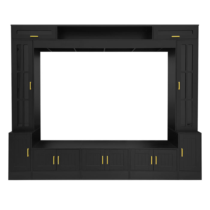 Wall Unit Entertainment Center With Bookshelves For TVs Up To 80"