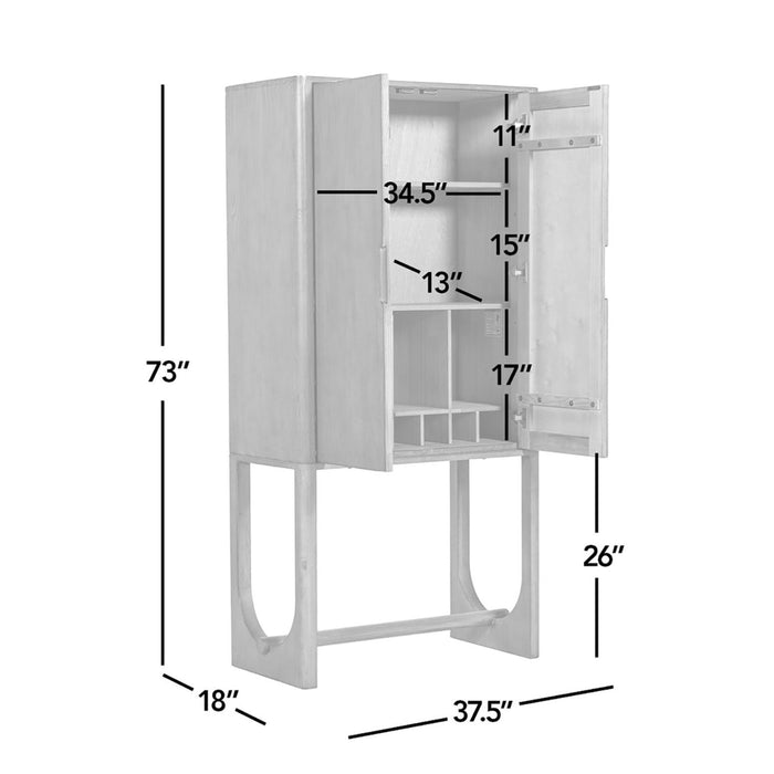 Nolan - Bar Cabinet With Wine Storage - Brown