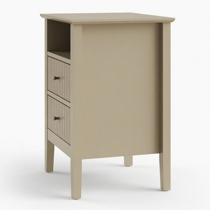 Fluted Nightstand With 2 Drawers