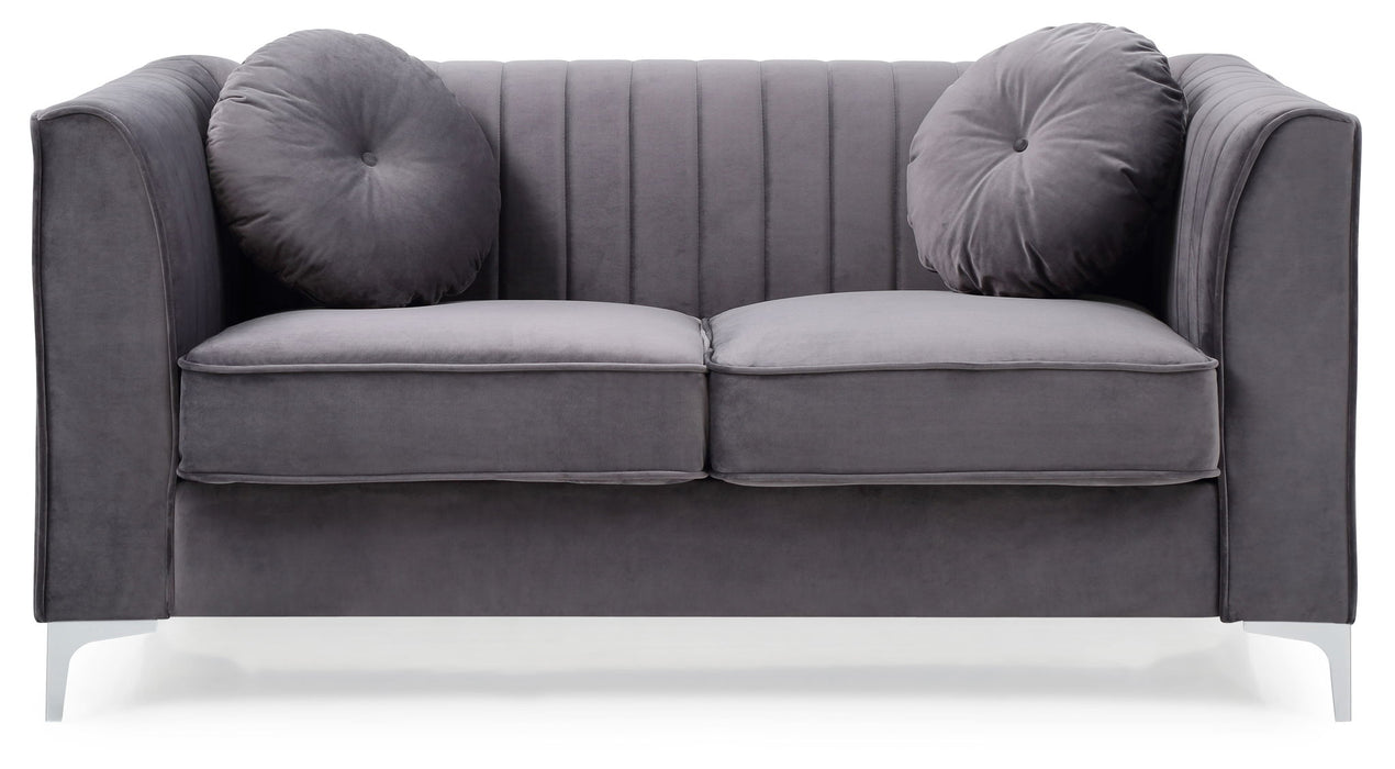 Glam Styled Micro Suede Velvet Loveseat
