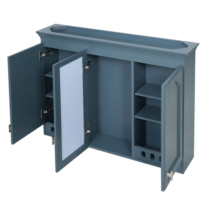 Wall Mount Mirror Cabinet With Adjustable Shelves, Soft Closing Hinges