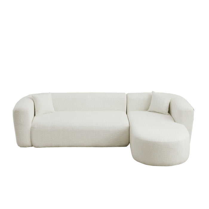 L - Shape Boneless Cloud Couch With 2 Throw Pillows For Living Room