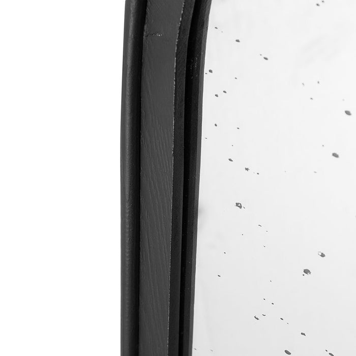 Hand Carved Rose Antique Mirror Frame, Wood Arch Mirror Wall Decor For Living Room