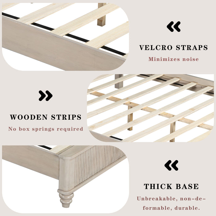 Platform Bed Frame With Tall Headboard
