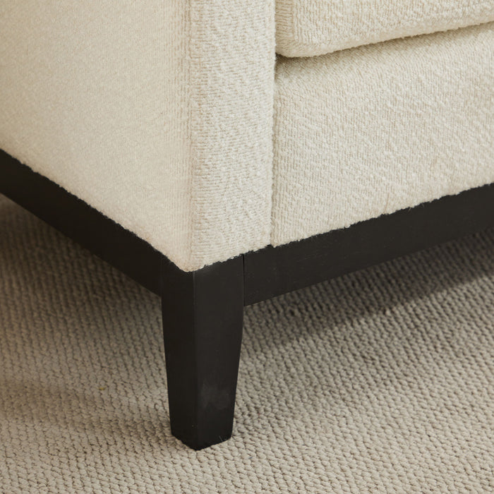 Upholstered End Of Bed Bench With Arms, 2 Bolsters For Bedroom - Ivory