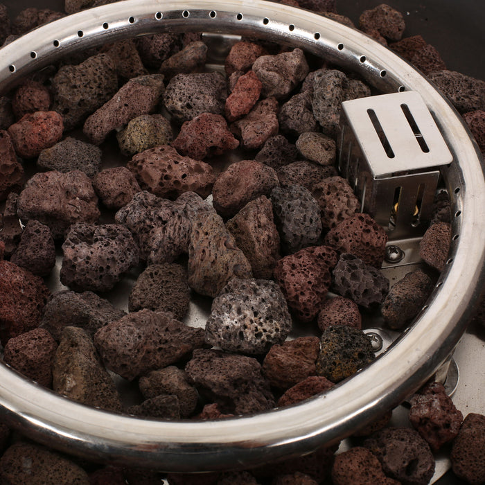 Rustic Style Outdoor Square Propane Fire Pit, 40,000 Btu