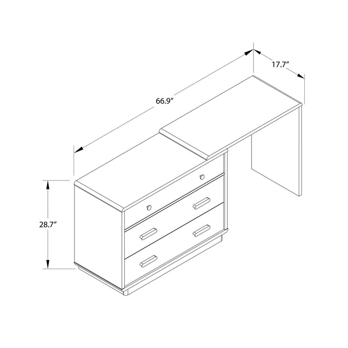 Valencia - 3 Drawer Dresser And Desk - Taupe
