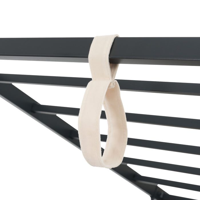 Upholstered Daybed With Metal Slatted Base