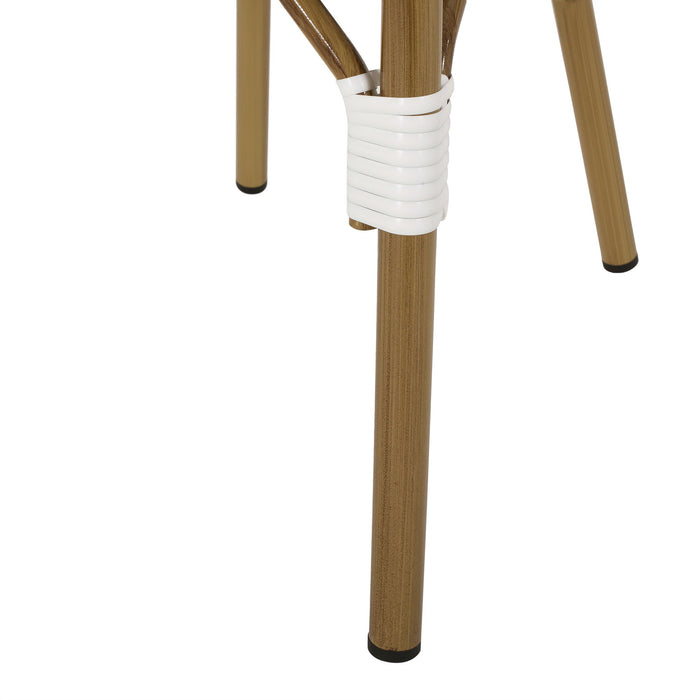 Outdoor Rattan And Aluminum French Bistro Chair Set