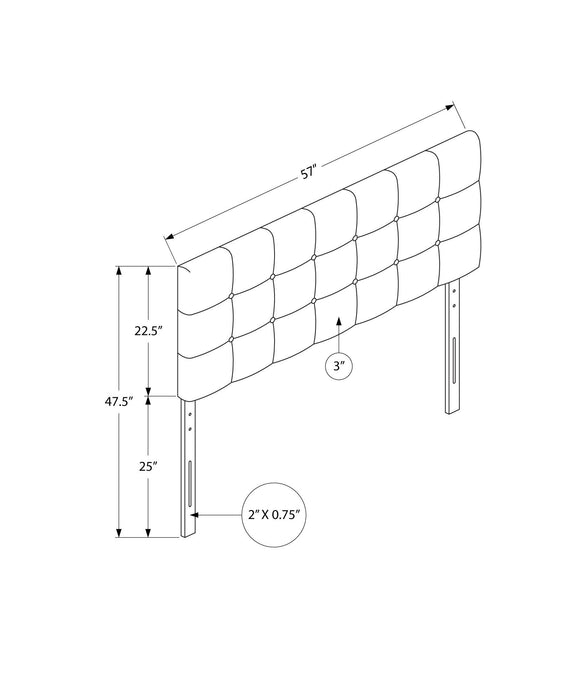 Full Size, Bed Headboard Only Upholstered, Transitional - Beige