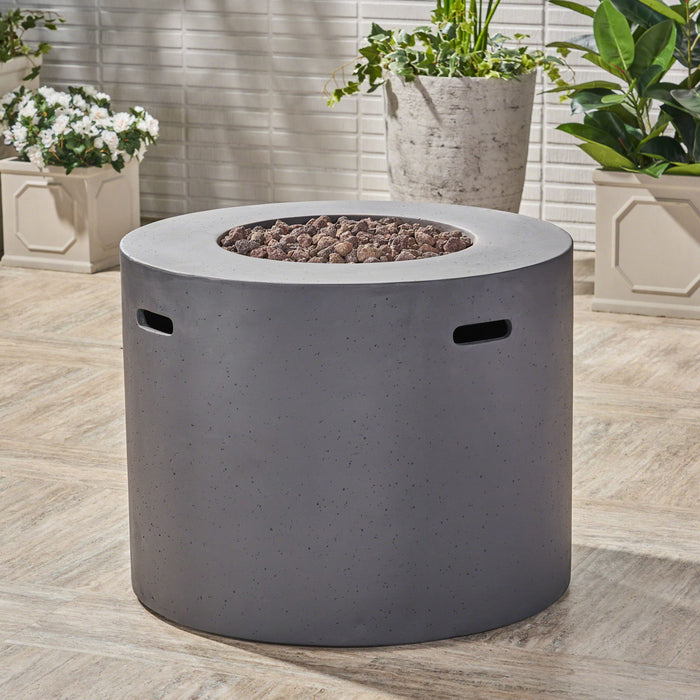 Round Iron Fire Pit With 40,000 Btu