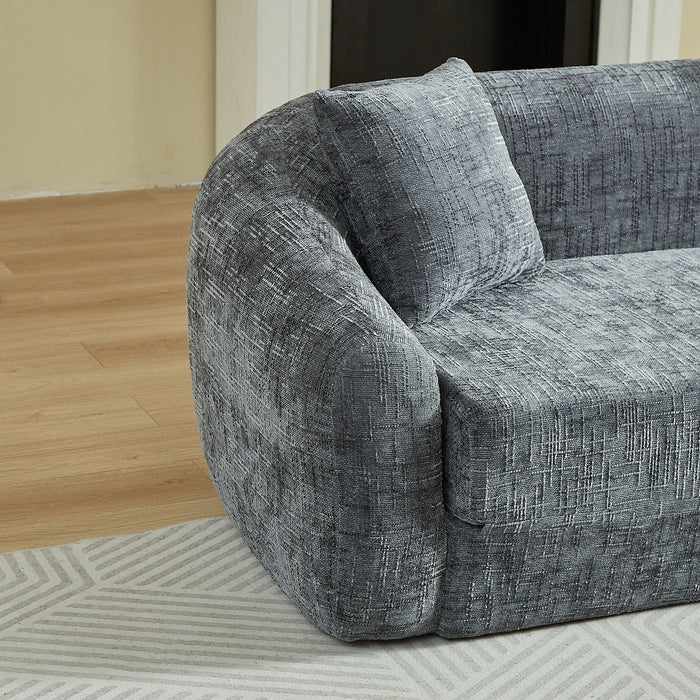 Curved Convertible Sofa, 2 In 1 Fold Out Bed With Pull Out Base And Deep Seat