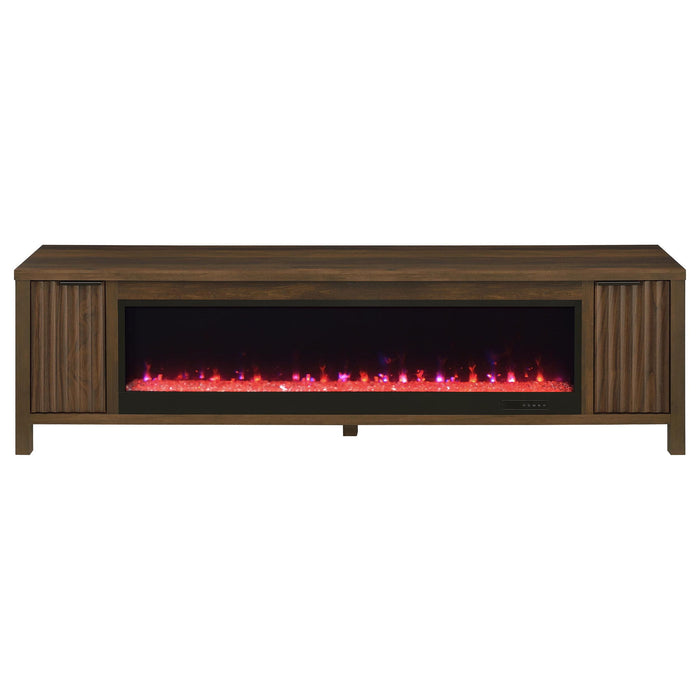 Alamitos - Electric Fireplace TV Stand With Flame Visualizer - Pine Wood