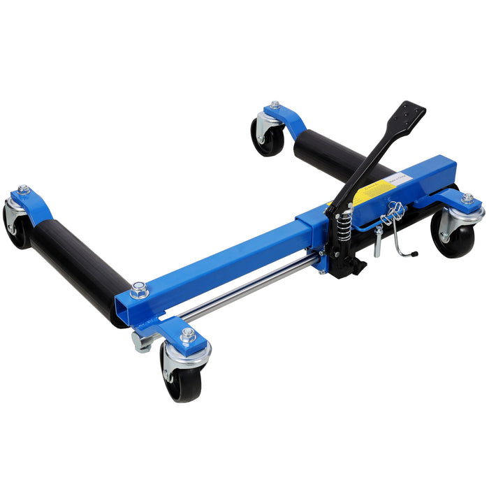 Hydraulic Car Wheel Dolly (Set of 2) With Foot Pedal Lift, 1, 500Lbs Capacity - Black / Blue