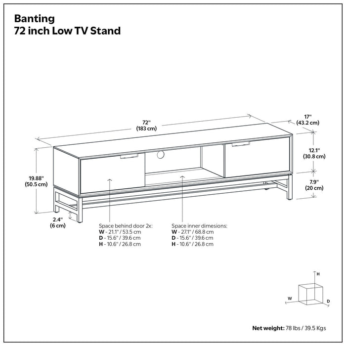 Banting - Low TV Stand - Walnut Brown