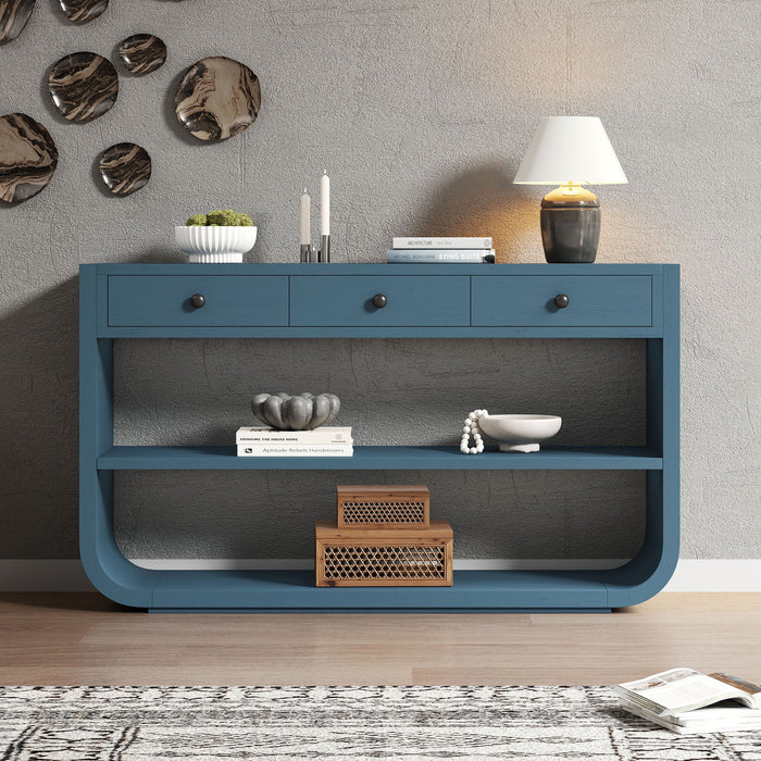 Console Table With 3 Soft Close Drawers & 2 Open Shelves