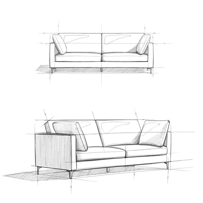 Ava - Mid Century Sofa, Upholstered