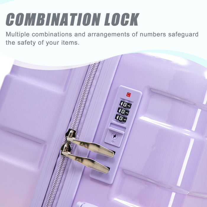 Luggage Set 20" /24" /28" With Combination Lock And Silent Wheels