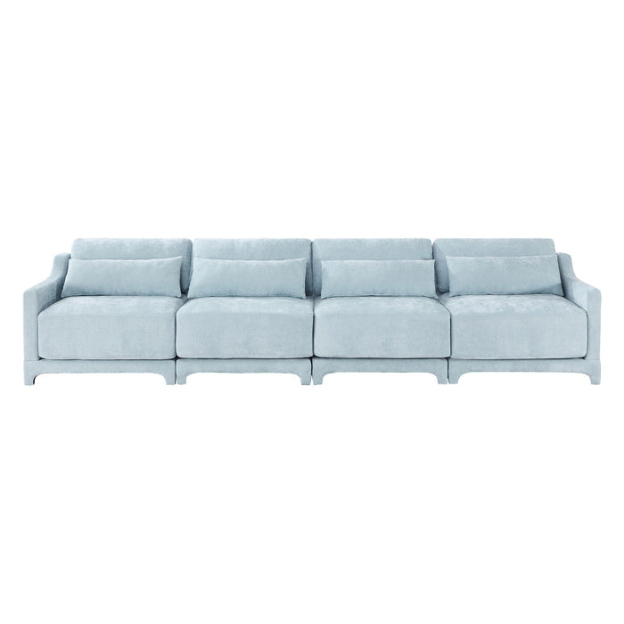 Elegant Sofa With Ergonomic Design And Lumbar Pillows