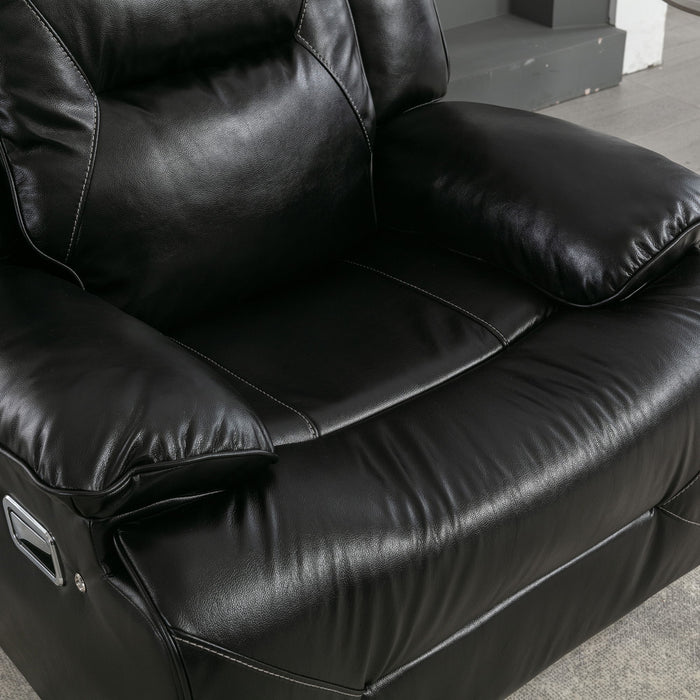 3 Seater Home Theater Recliner Manual Recliner Chair With A LED Light Strip Two Built-In Cup Holders For Living Room