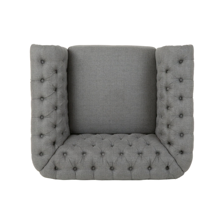Nexuson - Upholstered Chesterfield Chair With Deep Tufted And Nailhead Trim