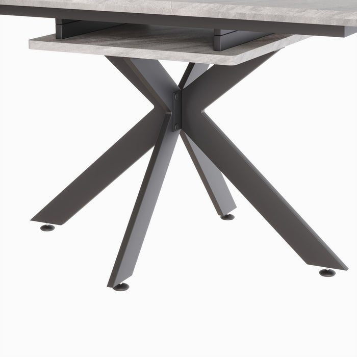 Modern Extendable Dining Table Set For 6 - 8 - Black / Gray