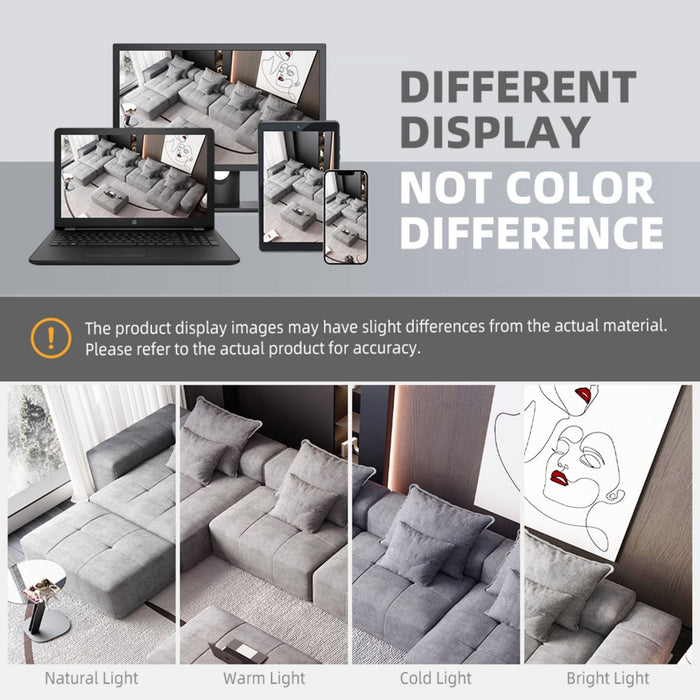 Modern Oversized, Modular Sectional Sofa With Pillows