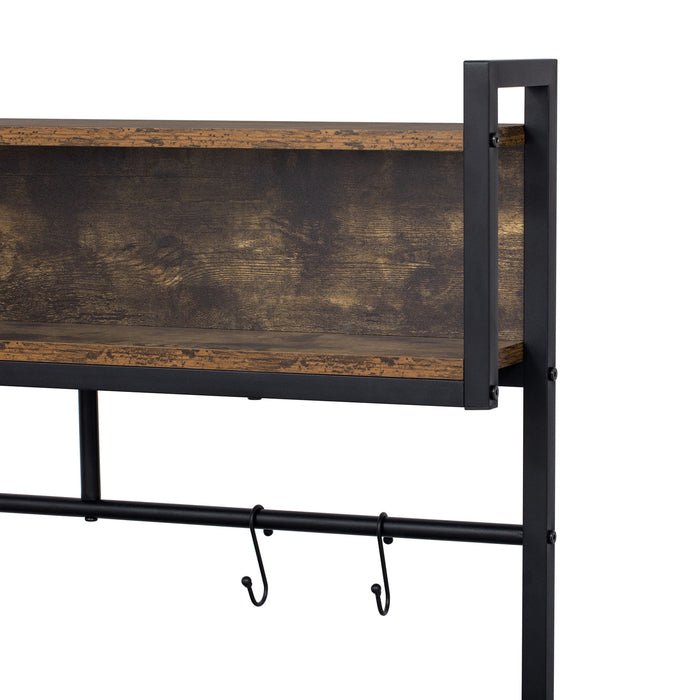 Furniture Style 2 In 1 Pet Friendly Dog Crate Composite Desk Hutch - Rustic Brown