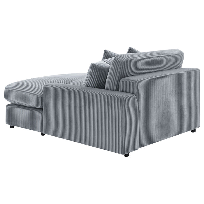 Marcus - Fog Track Arms Reversible Sectional With Pillows - Fog