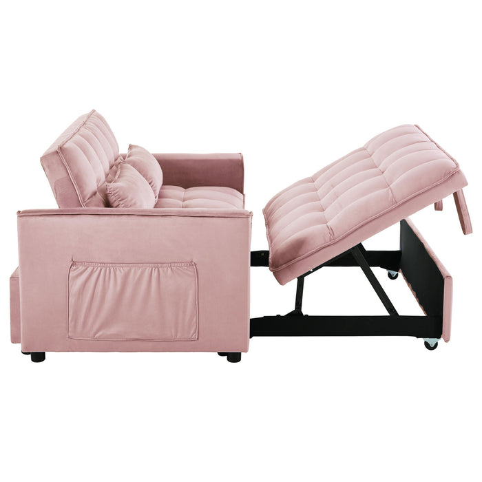 3 In 1 Pull Out Couch Convertible Sofa Bed With Reclining Backrest