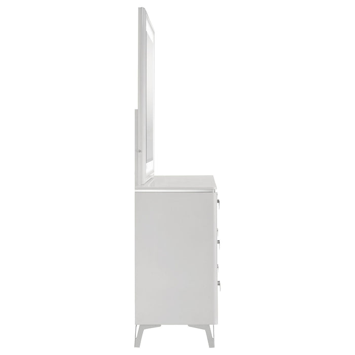 Buckley - 6 Drawer Dresser With Mirror - Gloss White