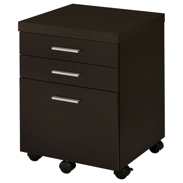 3 Drawer File Cabinetб Compact Office Storage For Home - Brown