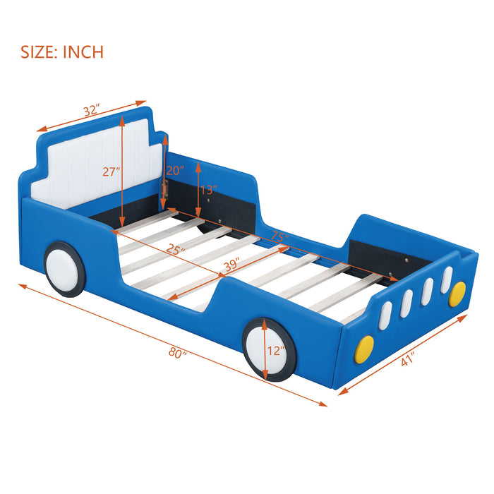 Race Car Shaped Platform Bed With Wheels