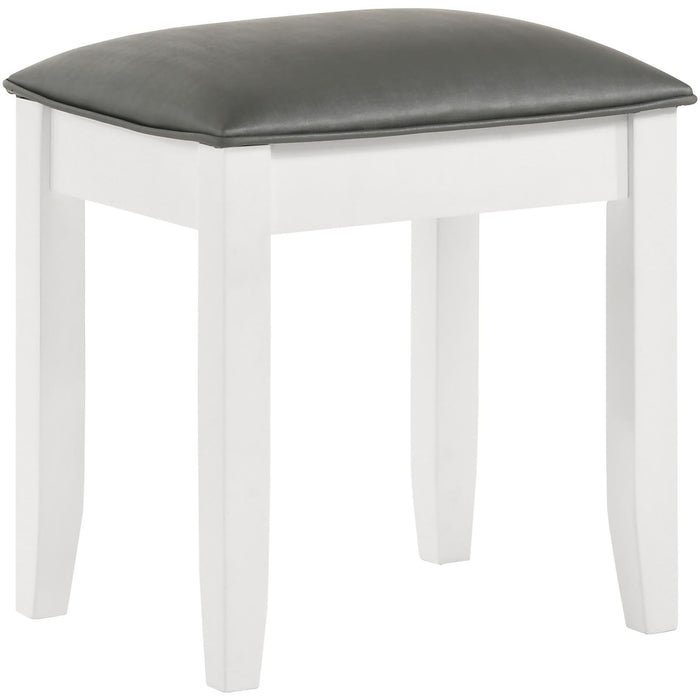 Vanity Stool With Padded Seat - White