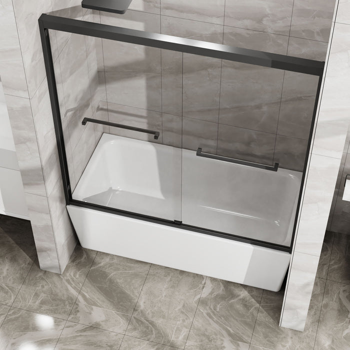 Goodyo - Double Sliding Bathtub Shower Door With Sgcc Clear Tempered Glass