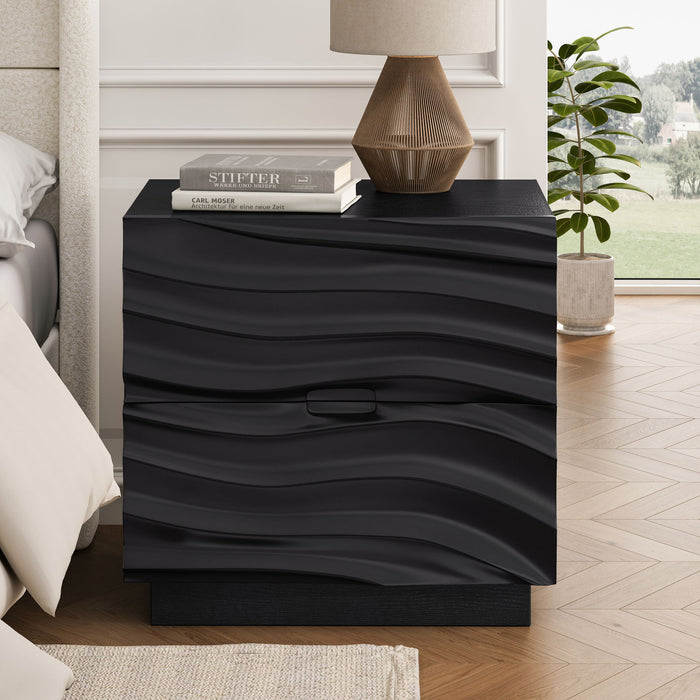 Nightstand With 2 Drawers, No Handles